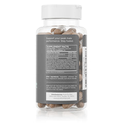 Pure for Men T-Support bottle back label highlights vegetarian blend