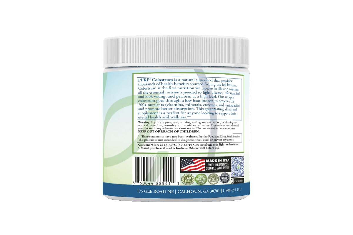 PURE Grass-Fed Colostrum Powder dissolving in water to show easy mixability and usage.