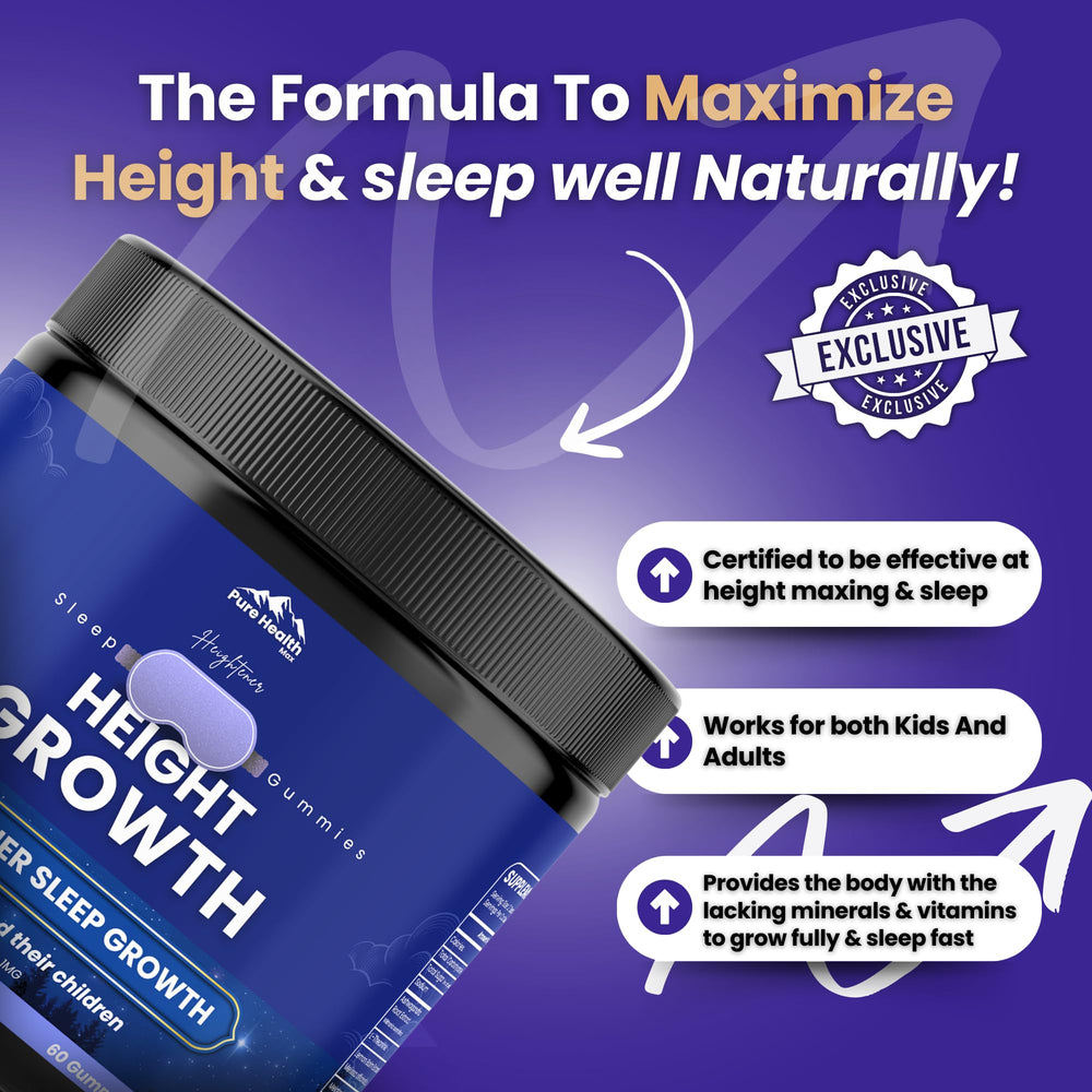 Pure Health Max Heightener relaxed bedtime routine scene emphasizes easy nightly use