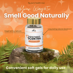 PURE HEALTH MAX Scentra bottle on a desk ready for daily freshness.