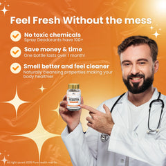 PURE HEALTH MAX Scentra bottle being poured demonstrates easy daily intake.