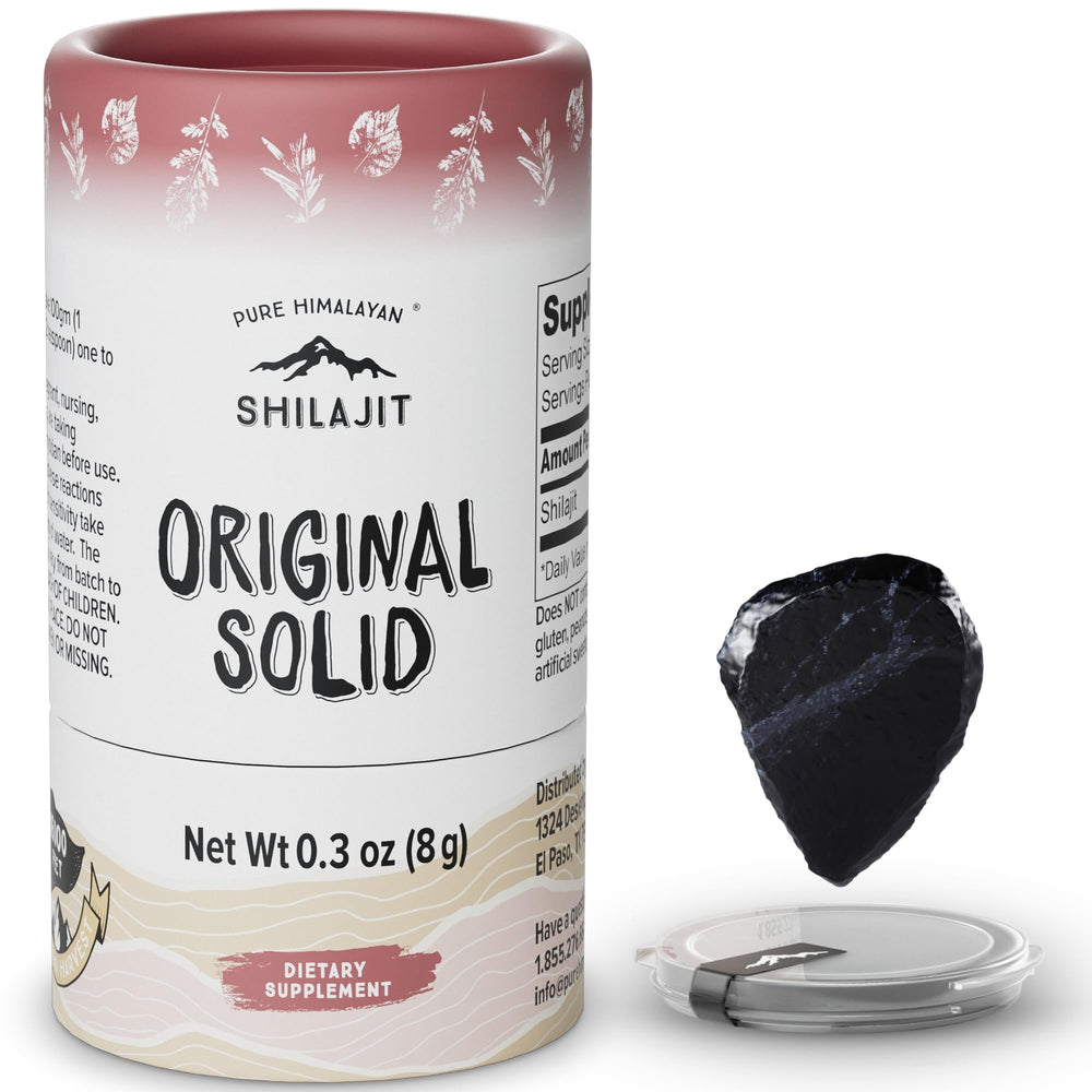Pure Himalayan Shilajit Original Solid 8g, close-up of high-purity resin.