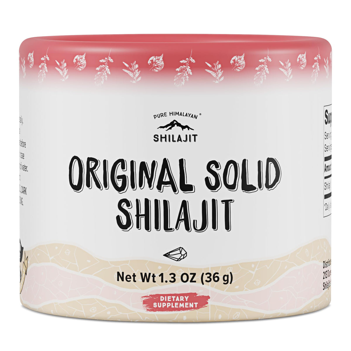 Pure Himalayan Shilajit solid packaging shows a 36g jar for easy daily use.