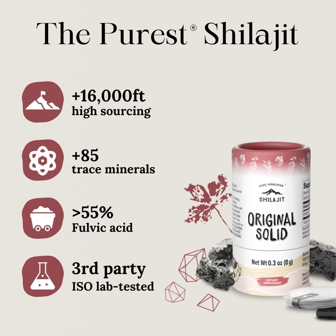Stainless steel spatula included for clean, precise dosing with Pure Himalayan Shilajit.
