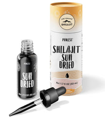 Pure Himalayan Shilajit bottle with sun-dried drops for daily energy support.
