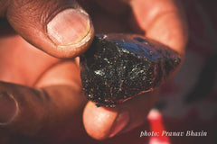 Pure Himalayan Shilajit highlights 85 plus trace minerals in dense resin texture.