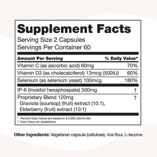 Pure Immune6 capsules closeup highlighting IP6 and vitamins