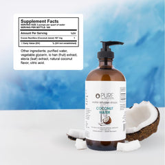 Coconut flavor notes enrich plain water with tropical depth from Pure Inventions drops.