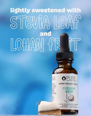 Coconut flavor detail suggests tropical aroma and refreshing hydration.
