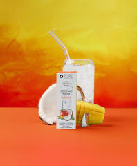 Pure Inventions Mango Coconut Water Infusion Drops label emphasizes clean ingredients