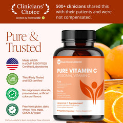 Pure Micronutrients Liposomal Vitamin C emphasizes high absorption in a simple regimen.