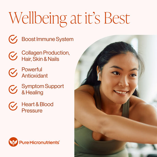 Pure Micronutrients Liposomal Vitamin C capsules closeup for easy daily immune support.