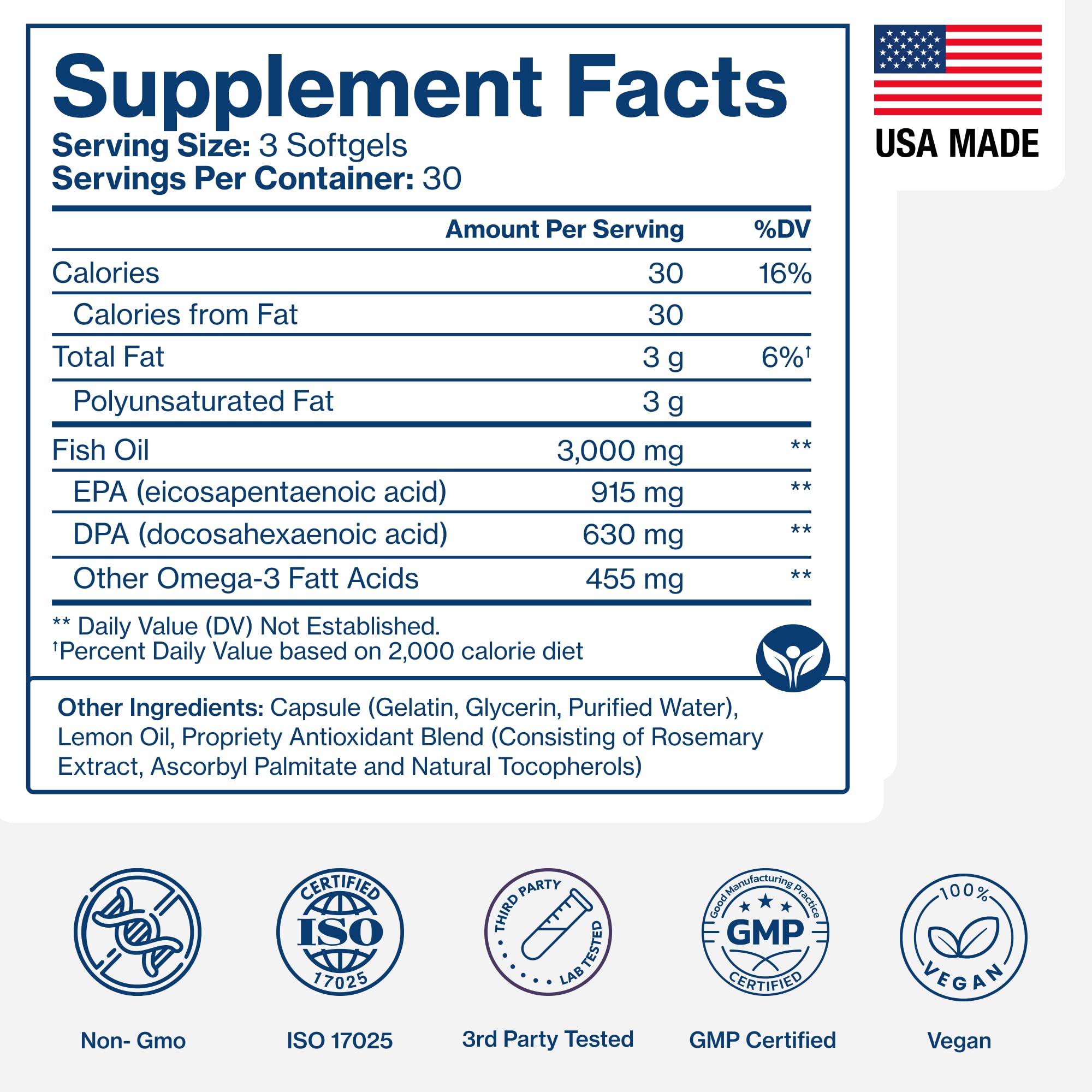 USA-made manufacturing badge on packaging for trusted production standards