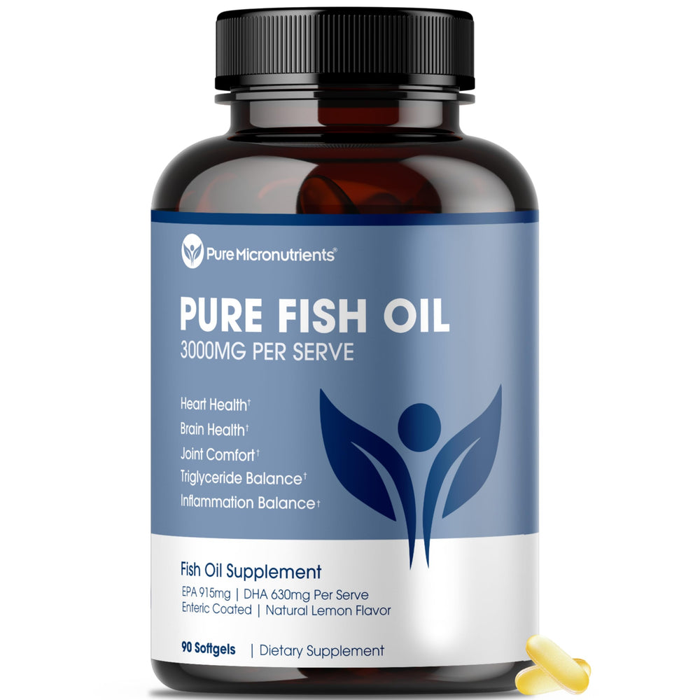 Pure Micronutrients Omega-3 softgel bottle front for heart and brain support
