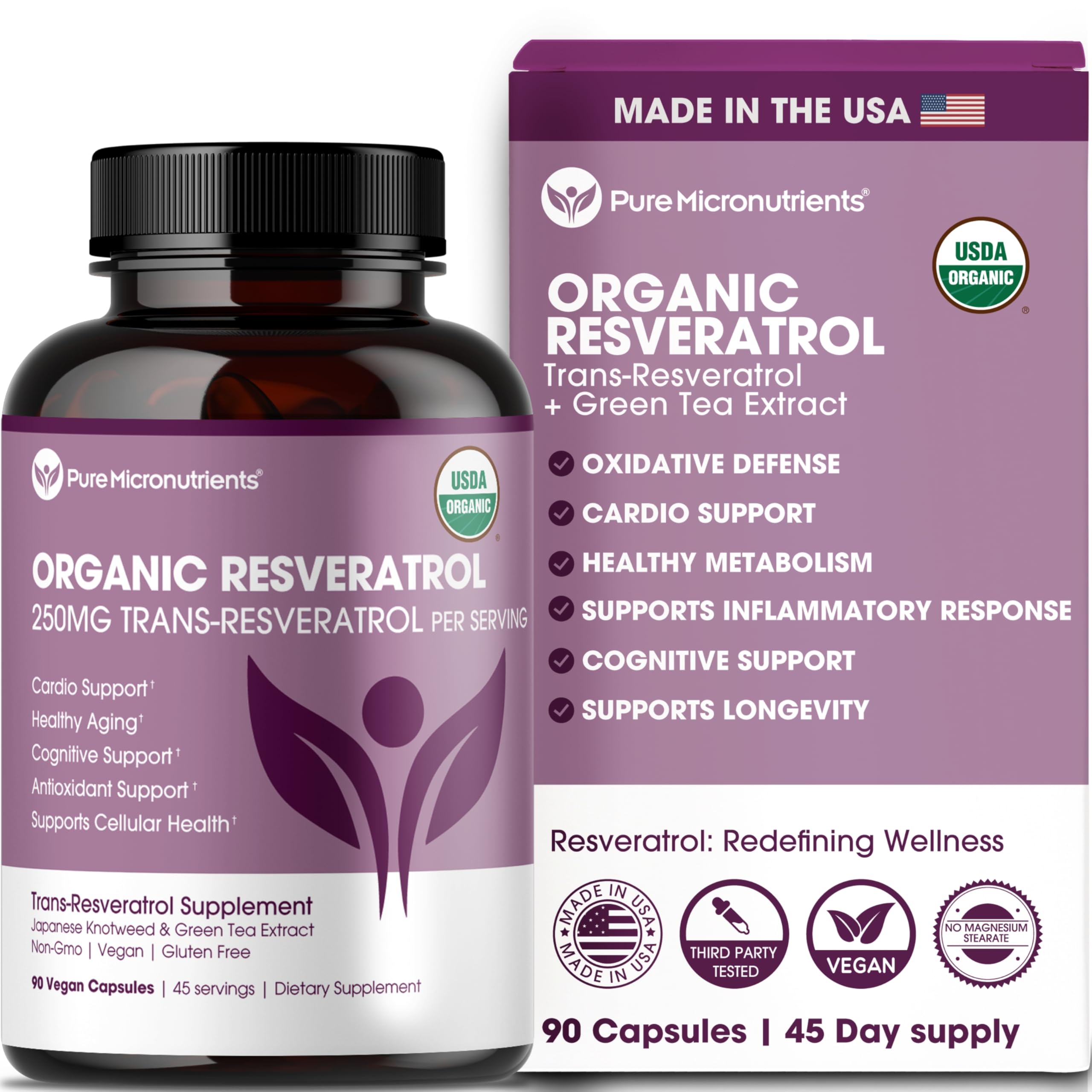 Pure Micronutrients resveratrol bottle for daily wellness.