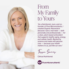 Pure Micronutrients trans-resveratrol with green tea accent for vitality support.