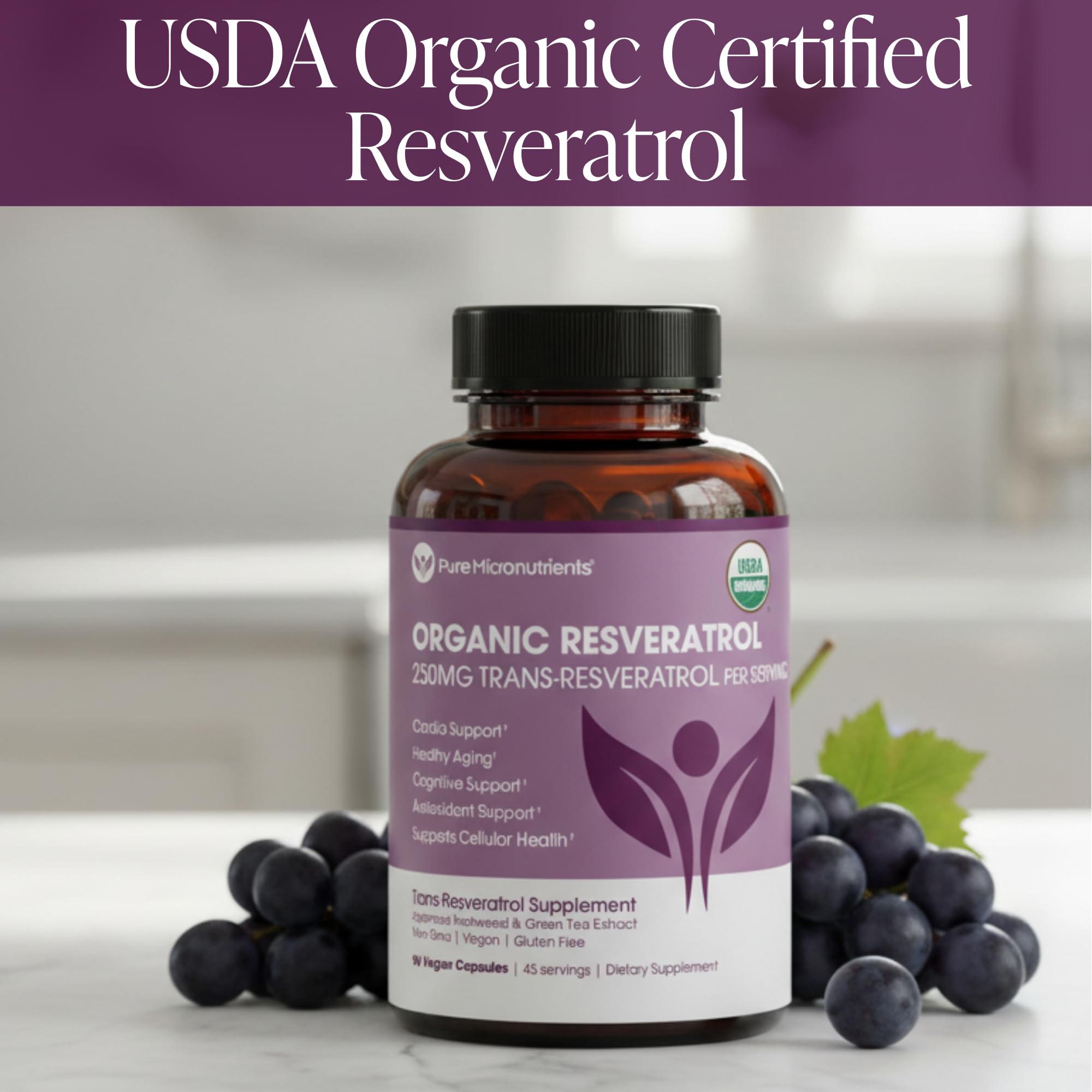 Pure Micronutrients vegan capsules with non-GMO, gluten-free ingredients.