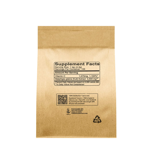 Pure Original Ingredients Acerola Cherry Powder scoop for precise daily portions.