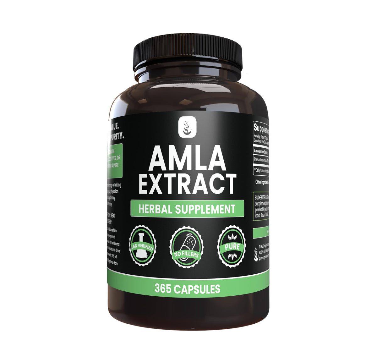Pure Original Ingredients amla extract capsules bottle for daily antioxidant support.