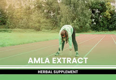 Amla extract label closeup highlighting no stearates or rice fillers.