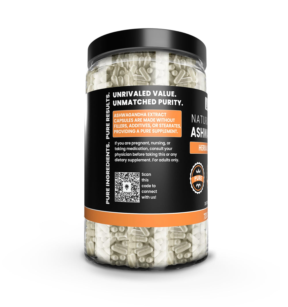 Pure Original Ingredients Ashwagandha capsules close-up highlighting pure formula