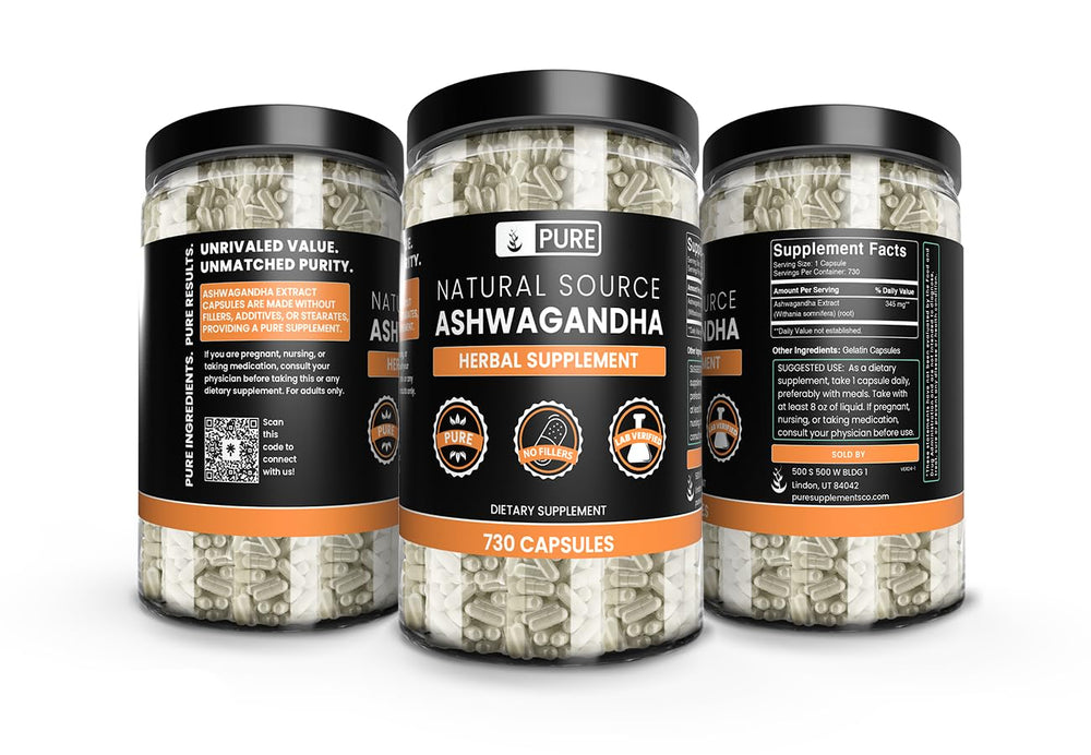 Pure Original Ingredients Ashwagandha packaging in Utah facility