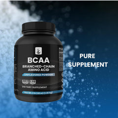 Pure Original Ingredients BCAA powder poured into a glass