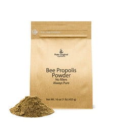 PURE ORIGINAL INGREDIENTS Bee Propolis Powder bottle for daily use with pure formula.