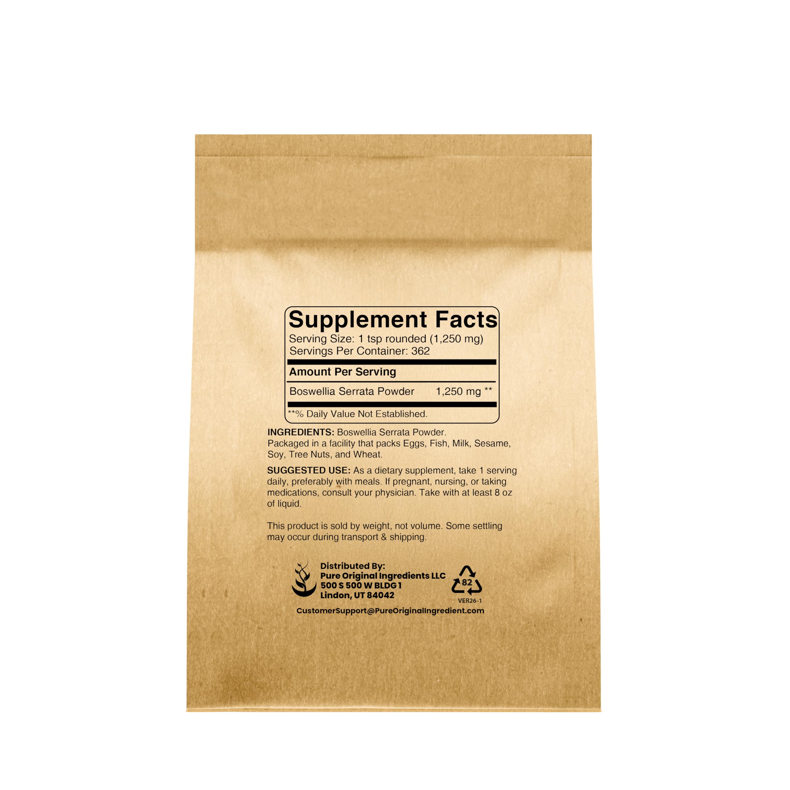 Closeup of Pure Original Boswellia Serrata powder highlighting undiluted quality