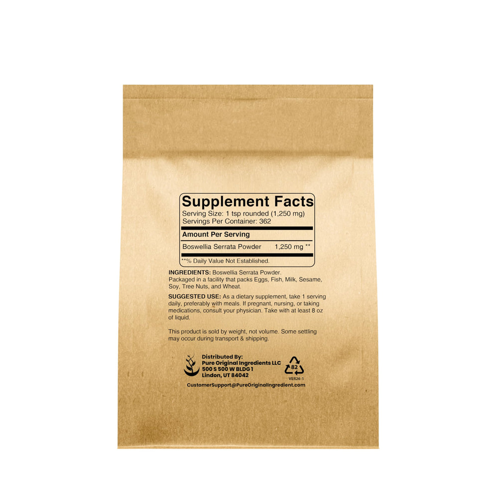 Closeup of Pure Original Boswellia Serrata powder highlighting undiluted quality