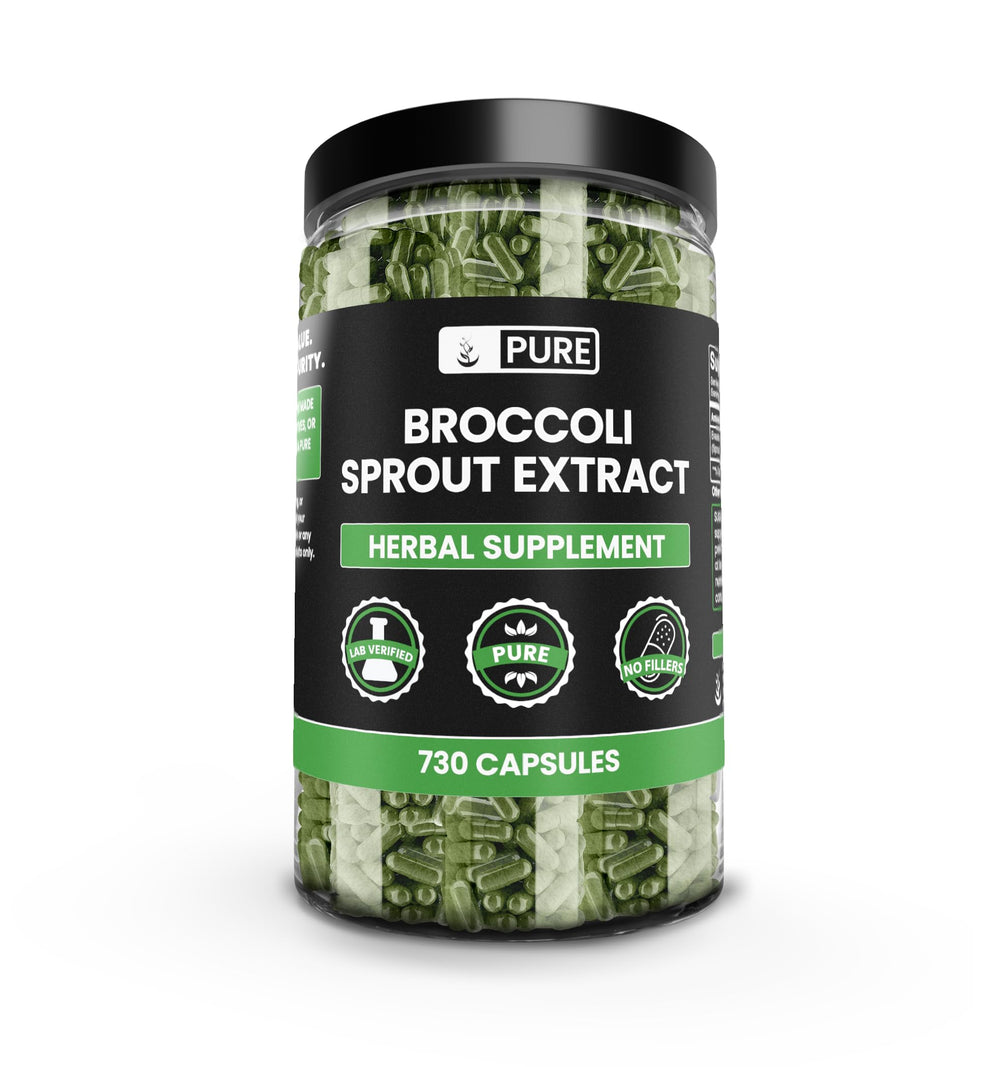 Pure Original Ingredients broccoli extract capsules bottle for pure daily wellness support