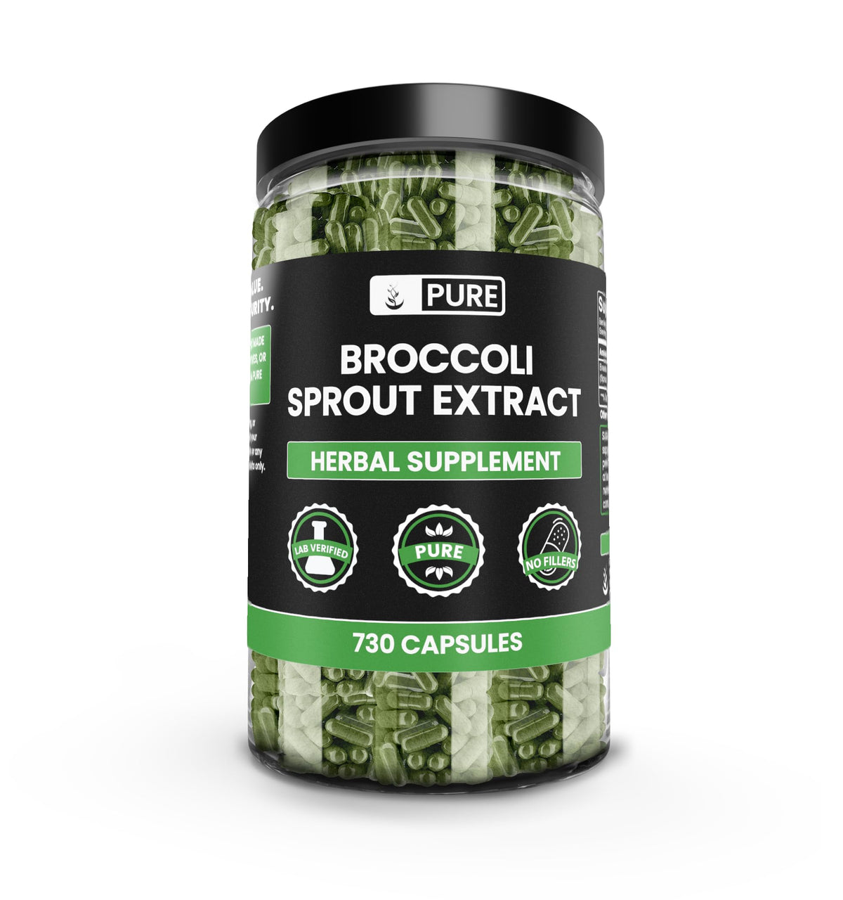 Pure Original Ingredients broccoli extract capsules bottle for pure daily wellness support