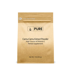 PURE ORIGINAL INGREDIENTS Camu Camu powder bottle shows a pure vitamin C source for smoothies