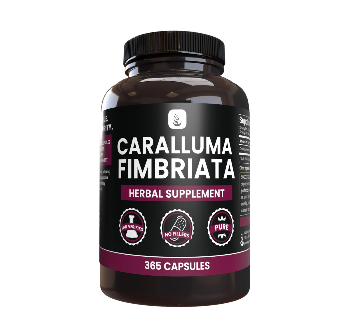 Pure Original Ingredients Caralluma Fimbriata capsule bottle with label for daily wellness.