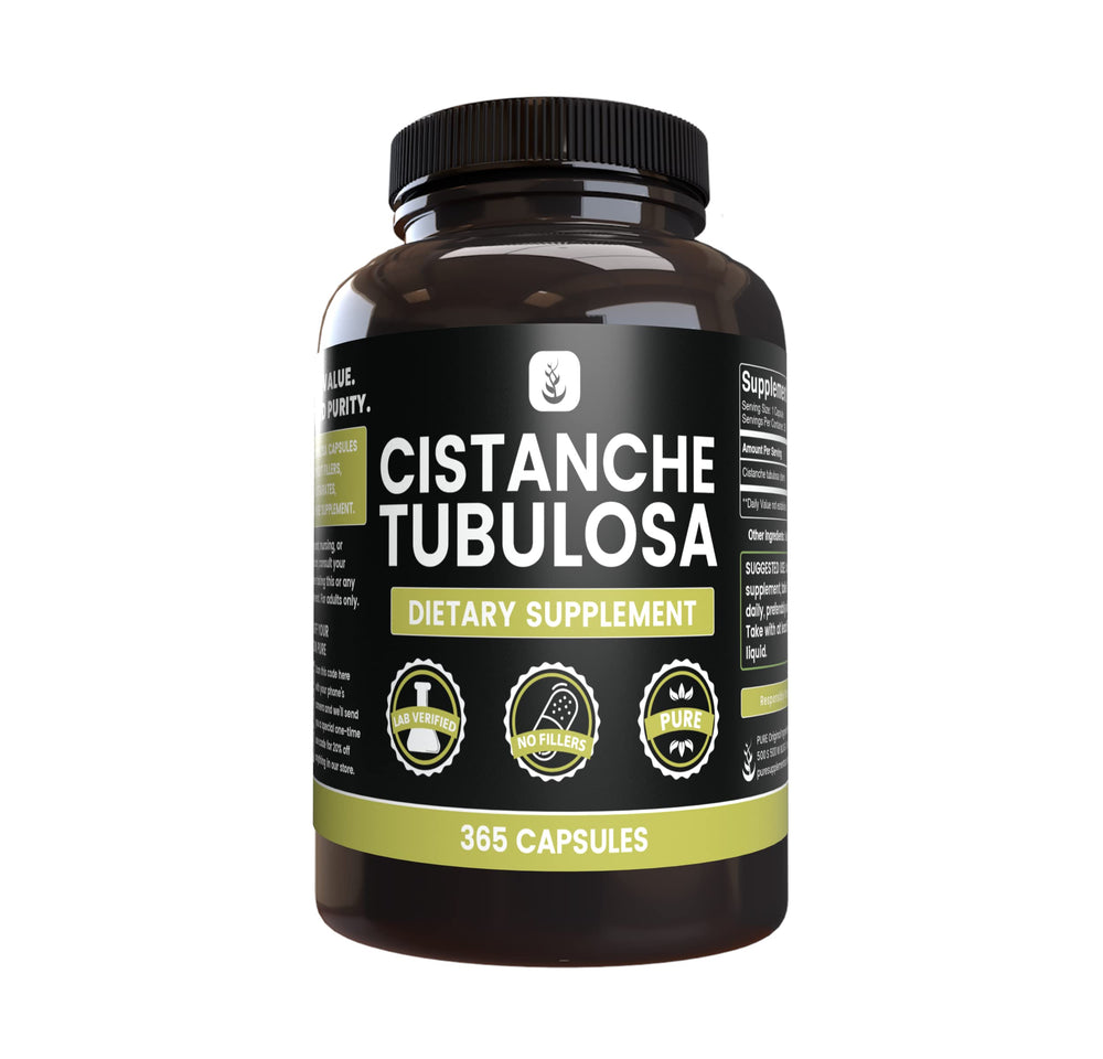 Pure Original Ingredients Cistanche Tubulosa capsules in a bottle for daily use