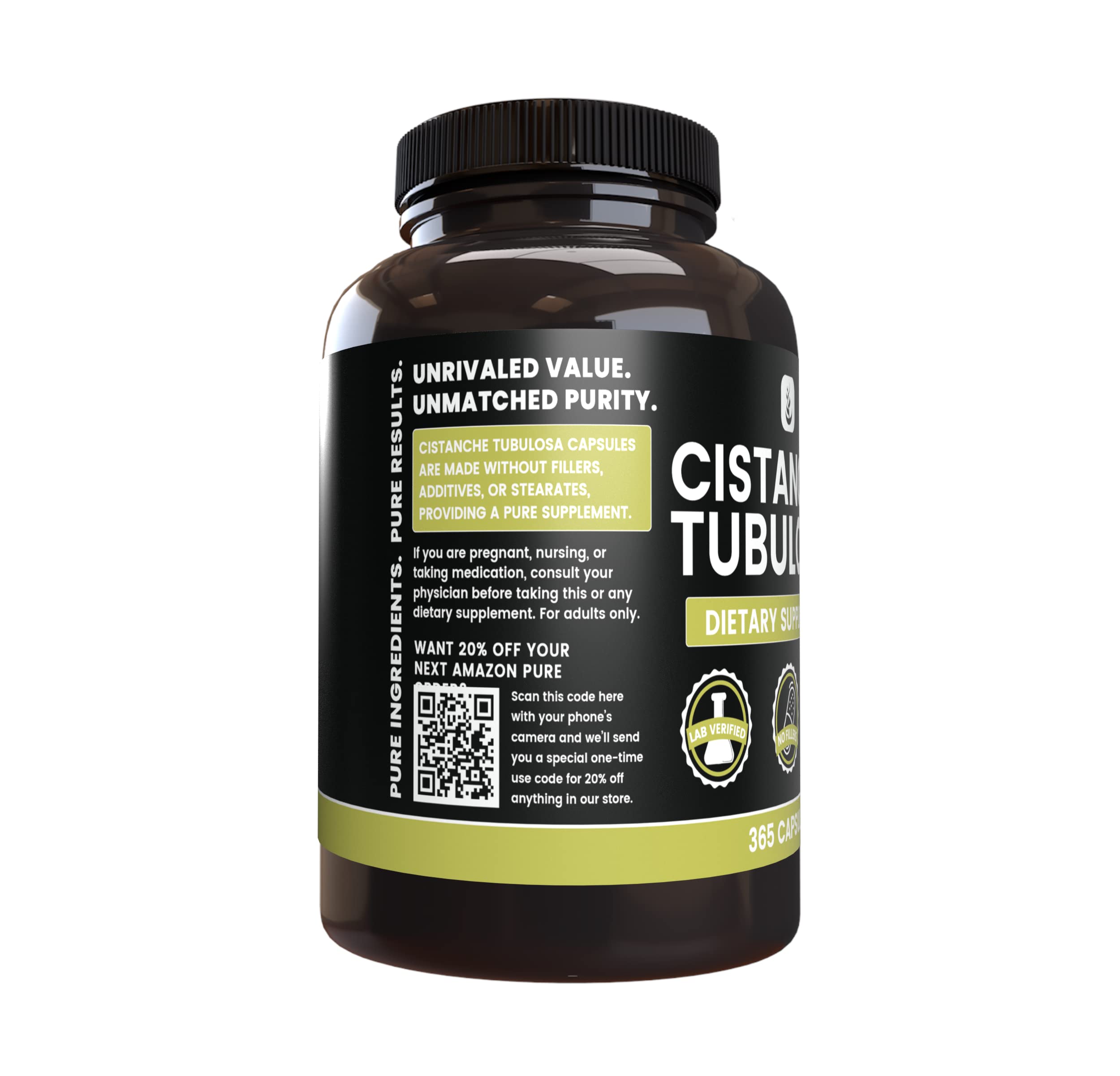 Pure Original Ingredients Cistanche Tubulosa label close-up with no fillers