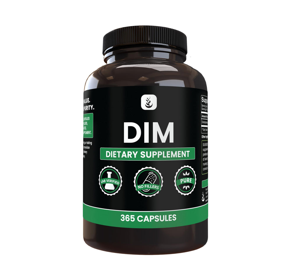 Pure Original Ingredients DIM bottle with capsules for daily support.