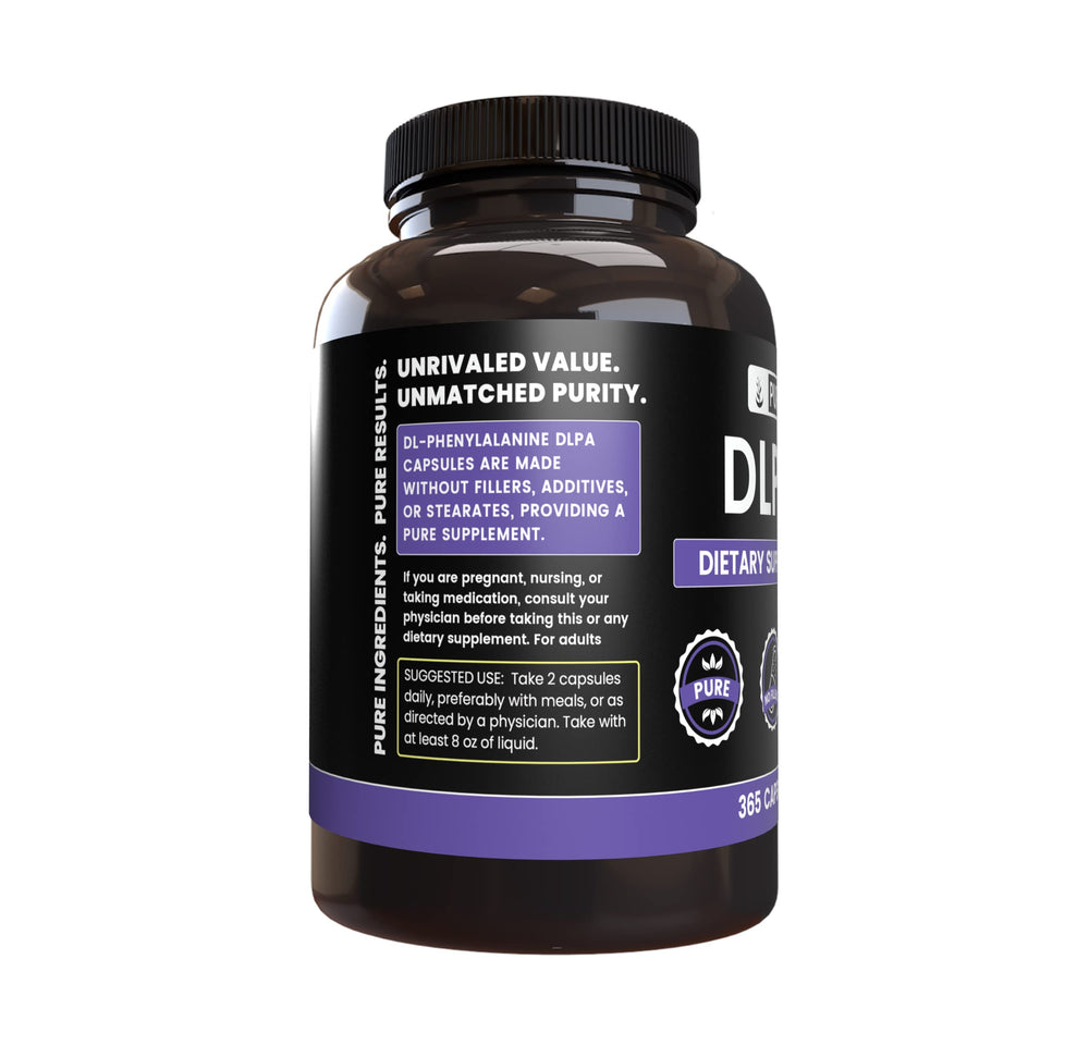 Holding Pure Original Ingredients DLPA capsules in hand for easy daily supplementation.