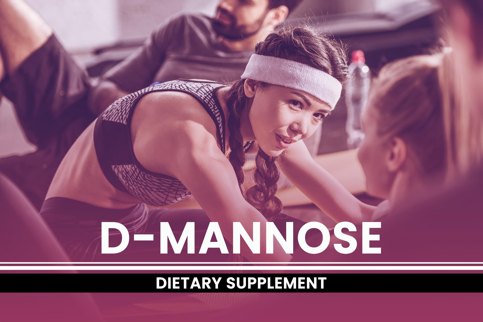 PURE ORIGINAL INGREDIENTS D-Mannose capsules inside a clear bottle conveying transparency