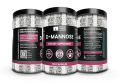 PURE ORIGINAL INGREDIENTS D-Mannose label close-up showing Utah packaging and quality