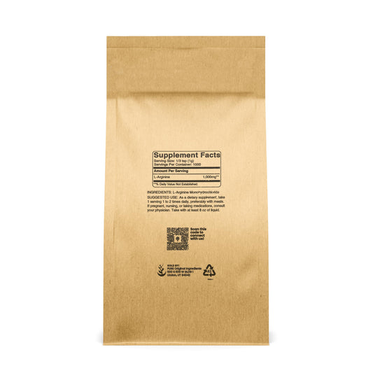 Pure Original Ingredients L-Arginine label closeup confirms ingredient purity