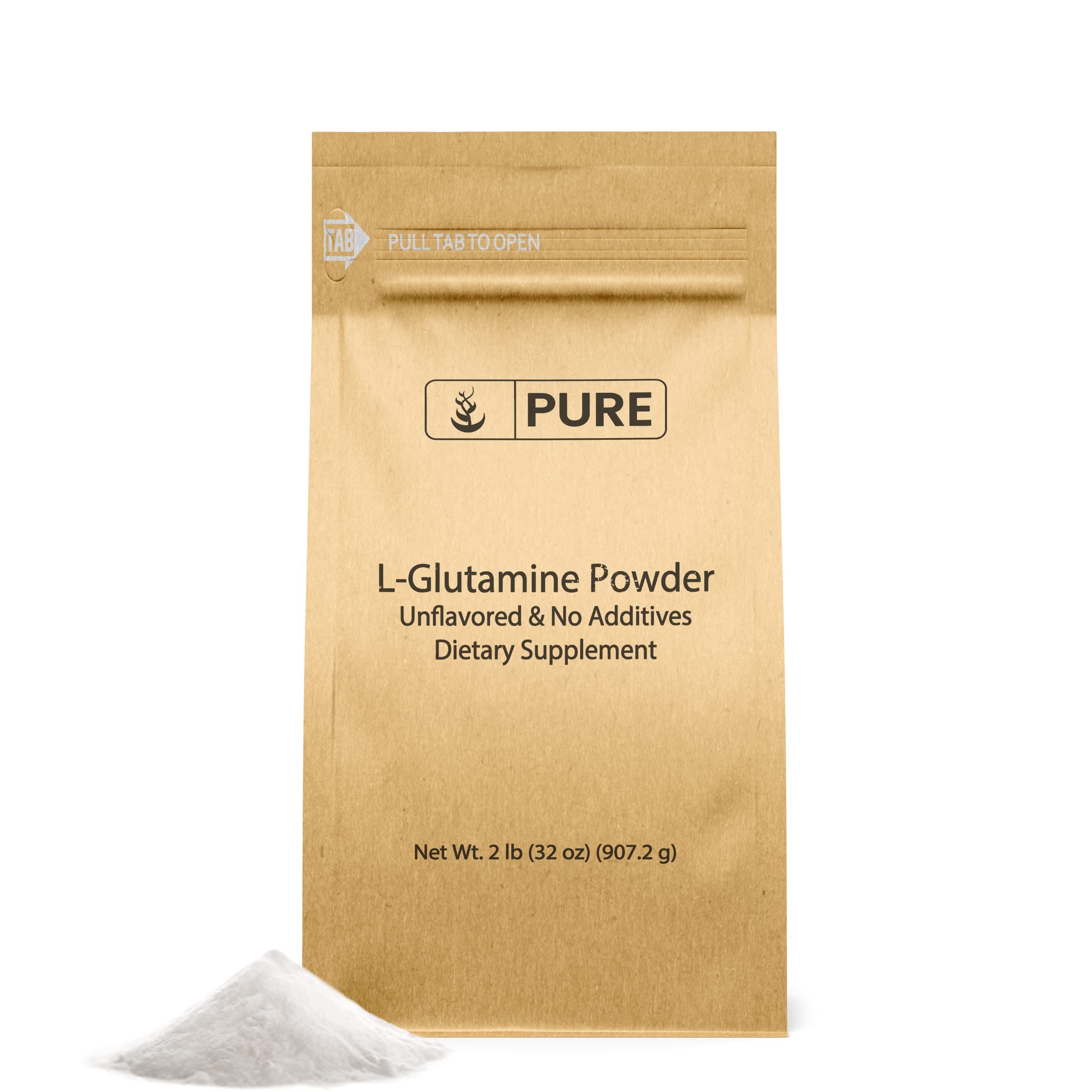 Pure Original Ingredients L-Glutamine bottle highlights pure formula for athletes