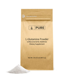 Pure Original Ingredients L-Glutamine bottle highlights pure formula for athletes