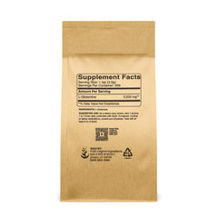 L-Glutamine scoop shows convenient powder for easy mixing and dosing