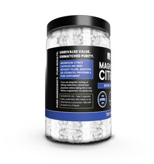 Pure Original Ingredients Magnesium Citrate capsules close-up shows pure formula
