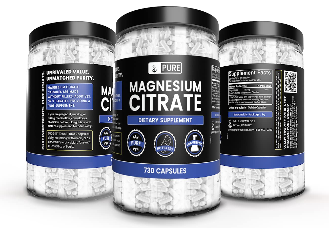 Pure Original Ingredients Magnesium Citrate label view highlighting lab-verified purity