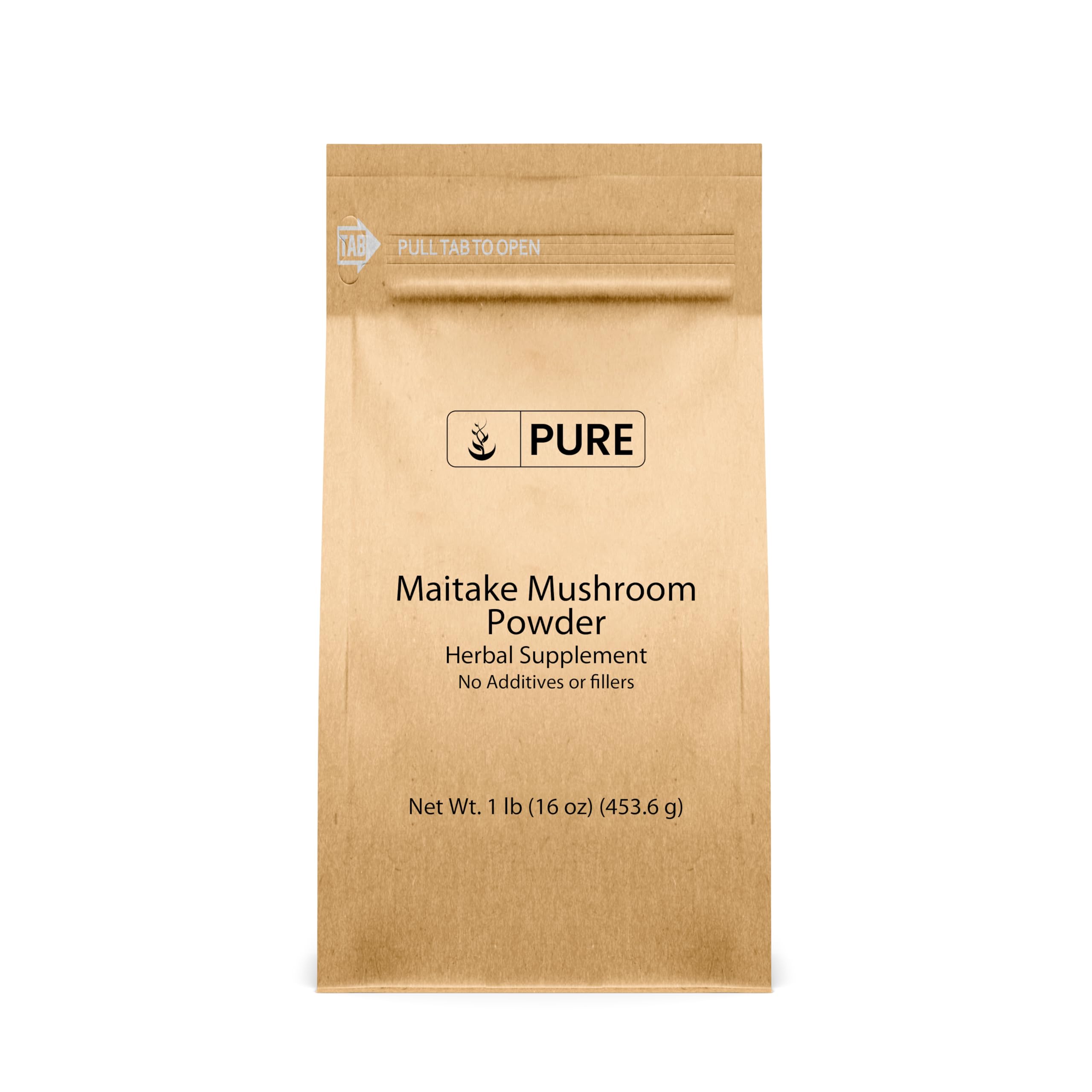 Pure Original Ingredients Maitake Mushroom Powder bottle adds rich umami to recipes.