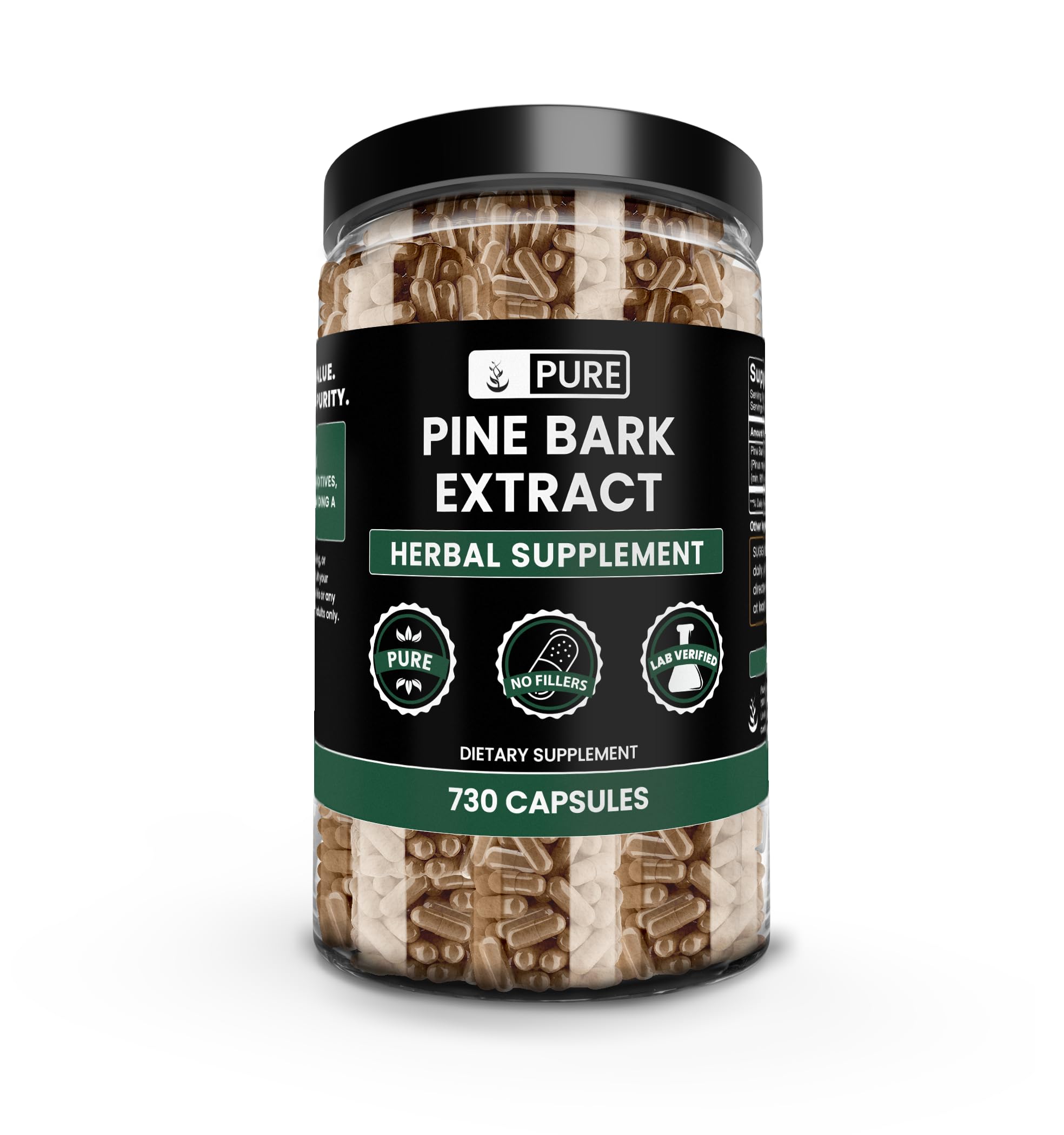 Pure Original Ingredients Pine Bark Extract bottle with clean label for daily supplementation.