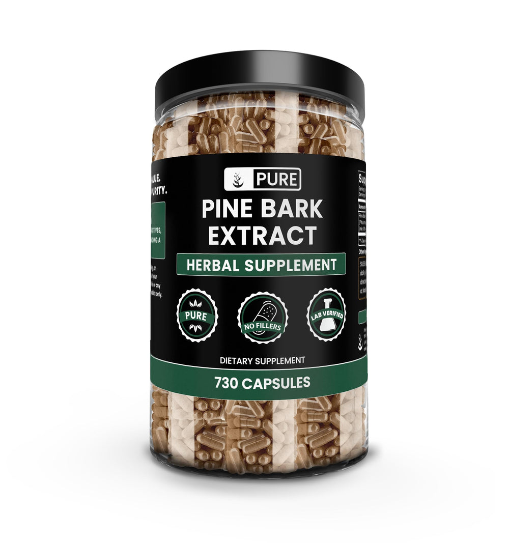 Pure Original Ingredients Pine Bark Extract bottle with clean label for daily supplementation.