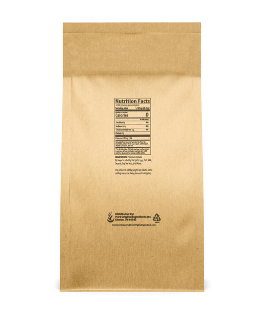 Pure Original Ingredients potassium sorbate powder in a measuring scoop for wine making.